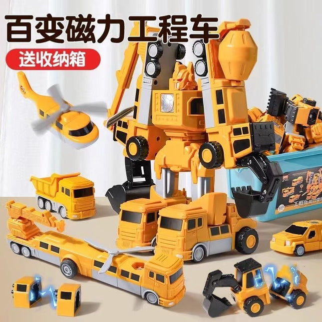 Children Magnetic Building Toy Robot Engineering Military Vehicle Set 8-35pcs Ages 4-6 / Jouet Magnétique Enfant Robot Véhicule Construction Militaire 8-35 Pièces 4-6 Ans