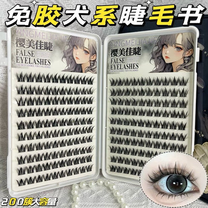 Cross-Border False Eyelashes Large Capacity Glue-Free Full Range of Lazy Eyelashes Collection Wholesale Customized European and American Glue-Free False Eyelashes