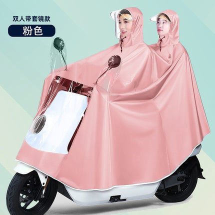 Raincoat Electric Car Long Full-Body All-In-One Parent-Child Raincoat Double Cycling Thickeneded Rainproof Electric Vehicle Poncho