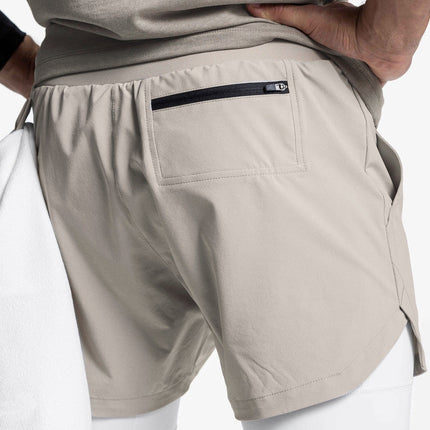 Crazy Muscle Men's Sports Casual Shorts Double Layer Fake Two-Piece Marathon Basketball Fitness Sweat-Wicking Quick-Dry Shorts