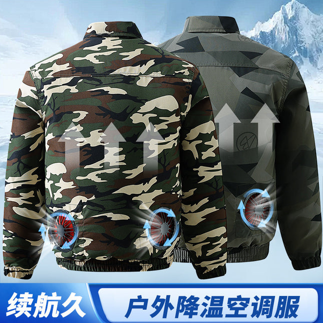 Summer New Outdoor Cooling Air-Conditioning Clothing Construction Site Welding Construction Camouflage Labor Protection Overalls