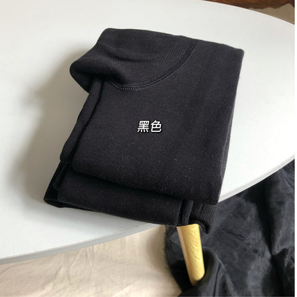 Autumn and Winter Fleece-Lined Thickened 3D Peach Hip High-Waisted Tummy Control Cotton Integrated Leggings Coffee Oatmeal White Footed Tights
