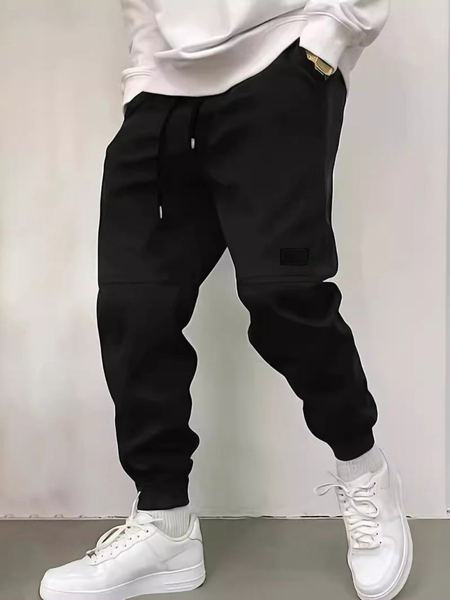 Autumn European size men's new solid color bathroom pants European and American high street fashion brand retro casual toe pants men