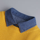 Dark Denim Point Collar