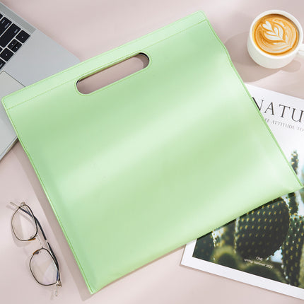 A4 Leather Magnetic Satchel Document Bag Custom Logo Folder Large Capacity File Bag Business Contract Storage Bag