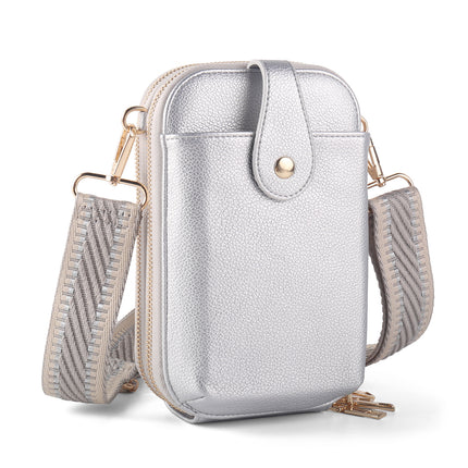 Cross-border New Multi-layer Mobile Phone Bag Card Bag Ethnic Style Characteristic Ribbon PU Small Bag Casual All-match Crossbody Bag for Women
