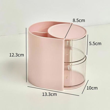 Cross-Border Powder Puff Rotating Storage Box Dust-Proof Desktop Beauty Egg Air Cushion Stand Dressing Table Multi-Layer Lipstick Eyebrow Pencil Storage