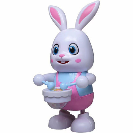 Children's Electric Dancing Robot Rabbit Toy Drumming Swinging Bunny Baby Baby Walking Early Education Toy