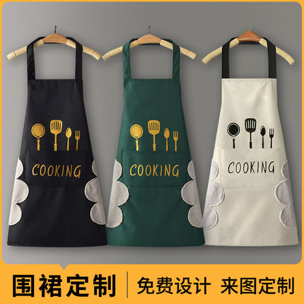 Logo advertising custom apron waterproof and oil-proof pvc kitchen cooking custom waist household a wholesale