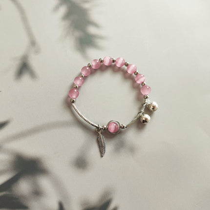 Bracelet Jewelry Cat's Eye Stone Crystal Butterfly Women's Bracelet Imitation Gray Moonlight Versatile Stylish Trendy Student Gift Starry