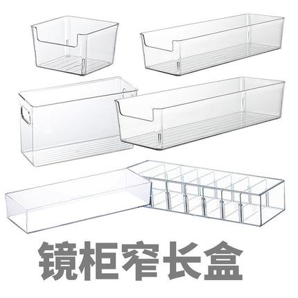 Mirror Cabinet Storage Box Narrow Transparent Household Toilet Washstand Storage Rack for Skin Care Cosmetic Fit Box