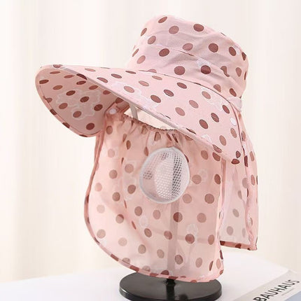 Summer Tea-Picking Sun Protection Hat, Sun Hat for Women, Anti-Uv Hat, Face Mask, Breathable Sun Protection for Cycling and Working