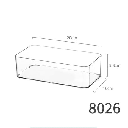 Storage Box PET Transparent Acrylic Rectangular Cosmetic Station Snack Kitchen Sundries Storage Box with Lid