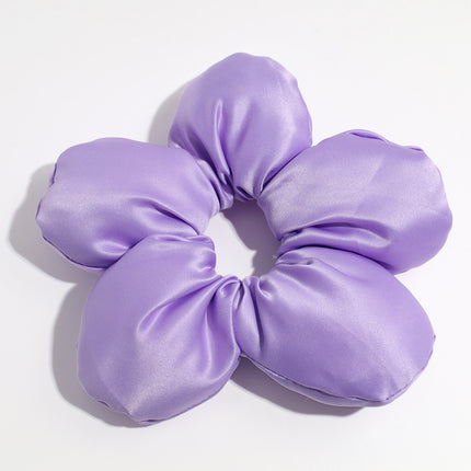 Elegant and Cute Sponge Large Intestine Ring, Fashionable Girly Hair Ring, Ponytail Hair Rope, Flower Holiday Style Hair Accessory