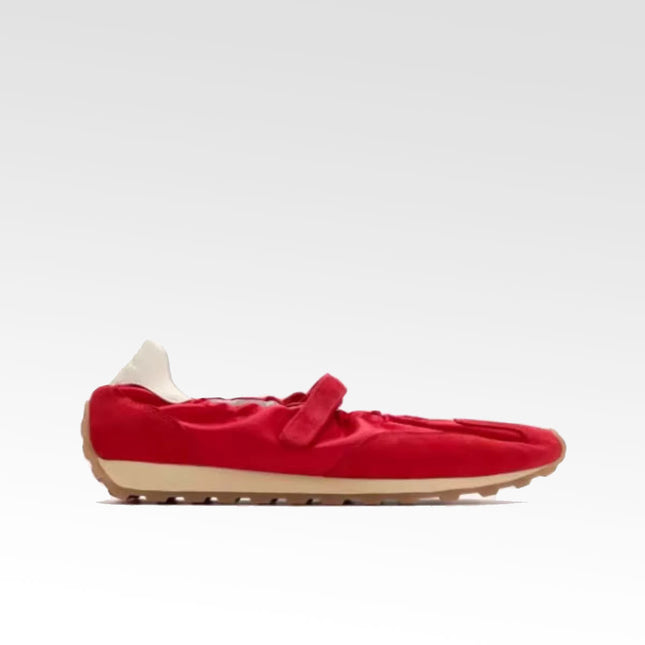 Red Mary Jane Shoes for Women 2026 Spring New Breathable Retro Ballet Style German Training Thin-Soled Casual Sports Shoes for Women