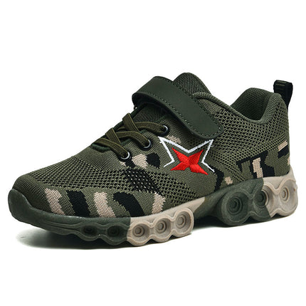 Summer Camp Children's Military Training Camouflage Activity Shoes Boys' Shoes 2025 New Double Mesh Breathable Student Cross-Border Hot Item