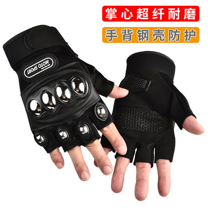 Autumn and Winter Tactical Gloves fleece-lined Warm Cold-proof Men's Full-finger Touch Screen Hard Shell Motorcycle Motorcycle Riding Drop-proof