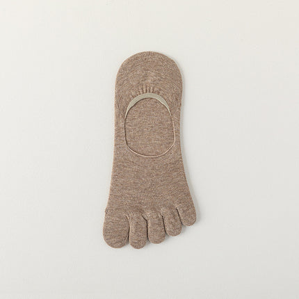 Finger socks men's solid color leisure boat socks spring and summer breathable thin cotton antibacterial deodorant socks summer toe socks