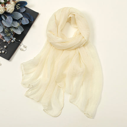 New Pure Color 30D Chiffon Silk Scarf, Fashionable Oversized Chiffon Beach Towel, Travel Sun Protection Gauze Scarf, Spot Wholesale