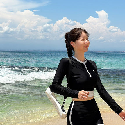 2025 Korean Long-Sleeved Swimsuit Women's Slimming Look Split Swimsuit Wetsuit Jellyfish Suit Snorkeling Suit Bikini