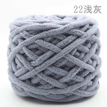 Factory wholesale 100g thick ice strip wool single-strand woven wool ball hook crochet slippers thread self-woven wool ball