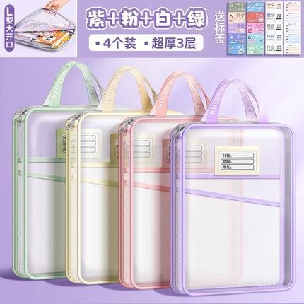 2025 Subject Bag Student-Specific Storage Bag Large Capacity Transparent Document Bag Subject Homework Bag Classification Subject