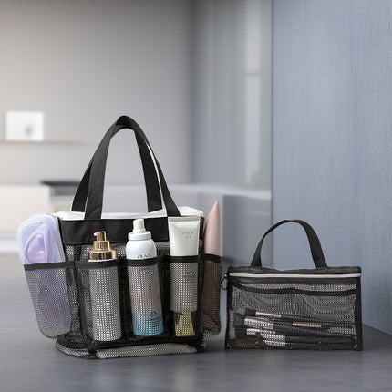 Summer mesh beach bag multifunctional makeup wash bag portable multi-pocket swimming bath bag factory direct sale