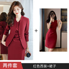 Red suit dress / S