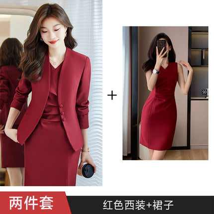 Fashion Suit suit Women's Autumn New High-end Feeling Temperament Goddess Fan Host Secretary White-collar Professional Dress