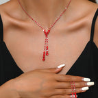 603 red necklace + earrings