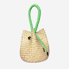 Original color screw bucket bag + (green hand strap)