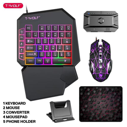 Thunderwolf T19 One-handed Keyboard Gun God Throne Left-handed Gaming Keyboard Mechanical Feel Cross-border Amazon Temu
