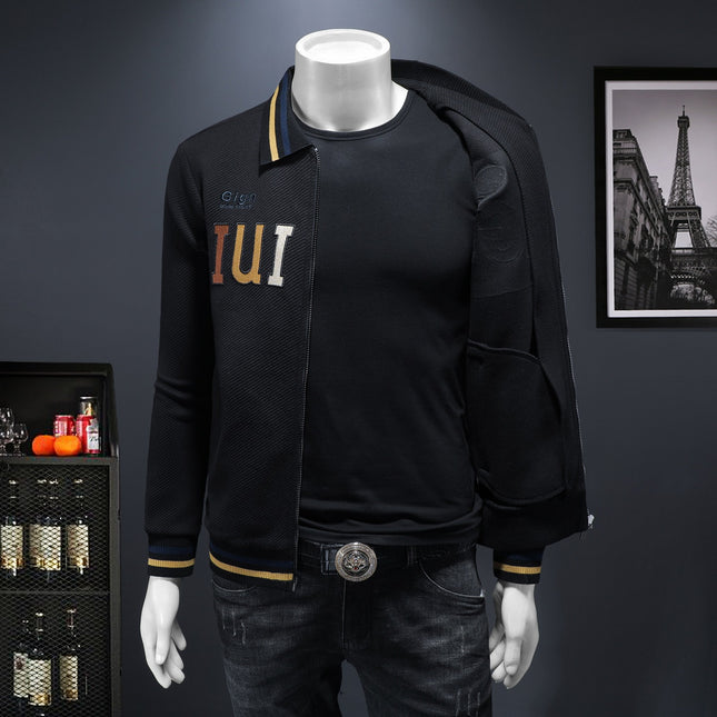 Iuiug Brand Autumn New Sweatshirt Sports Casual Trendy Bee Embroidery Sports European and American Fashion Men's