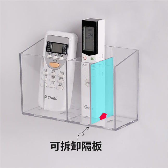 Air Conditioner Tv Remote Control Wall-Mounted Storage Box Wall-Mounted Bracket Storage Rack Fixed Box Placement Rack Desktop