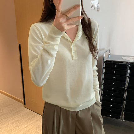 Discount Spot Korean Long-Sleeved Wool Knitwear, Feminine New Style, Lazy Style, Early Spring, Unique and Beautiful