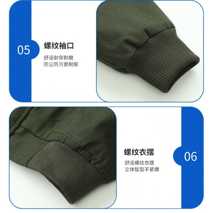 Wear-resistant work clothes suit men's labor protective clothing fashion thickened welding anti-scald building workshop work uniform order DR