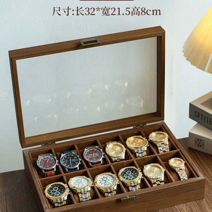 2025 New Leather Watch Box Storage Box with Lock Home Watch Organizer Display Box Mechanical Watch Jewelry Box