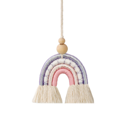 Hand-woven car pendant rainbow light creative retro cross-border foreign trade Bohemian tassel car pendant