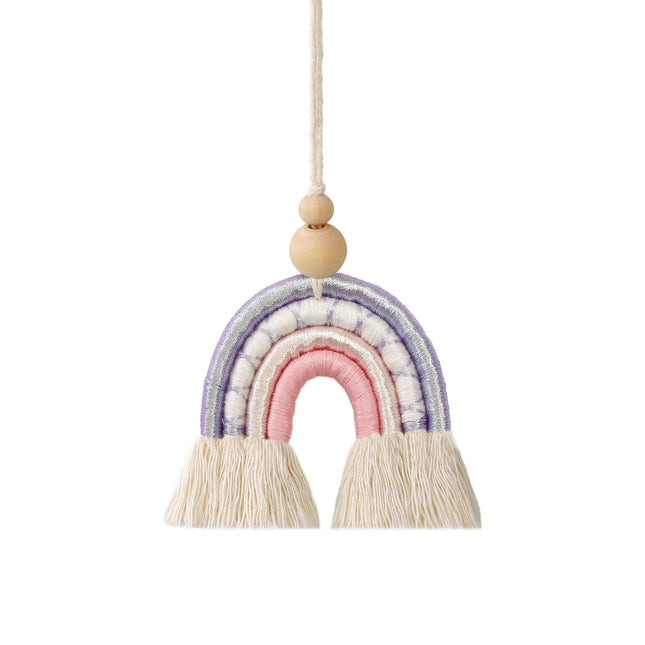 Hand-woven car pendant rainbow light creative retro cross-border foreign trade Bohemian tassel car pendant