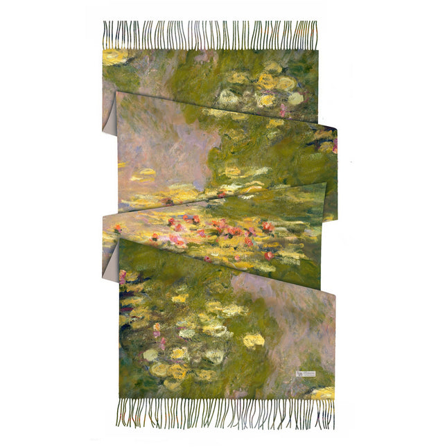 2023 Winter Monet green Sleeping Lotus women's cashmere-like tassel long scarf thick warm shawl scarf scarf scarf scarf