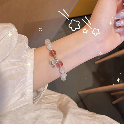 Bracelet Jewelry Cat's Eye Stone Crystal Butterfly Women's Bracelet Imitation Gray Moonlight Versatile Stylish Trendy Student Gift Starry