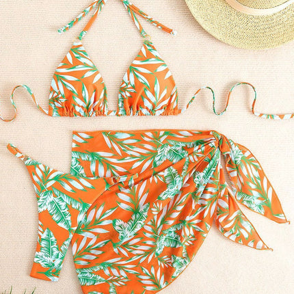 European and American New Style Split Swimsuit Women's Lace-Up Solid Color with Breast Pads Women's Sexy Bikini Beach Seaside Swimsuit