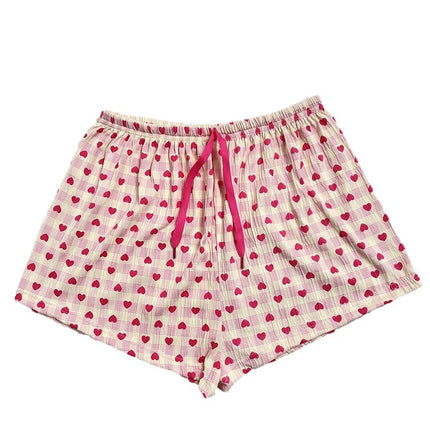 Summer Thin Love Shorts Women's Korean-style Loose Loose Loose Waist Sweet Cute Student Casual Home Pants Pajama Pants