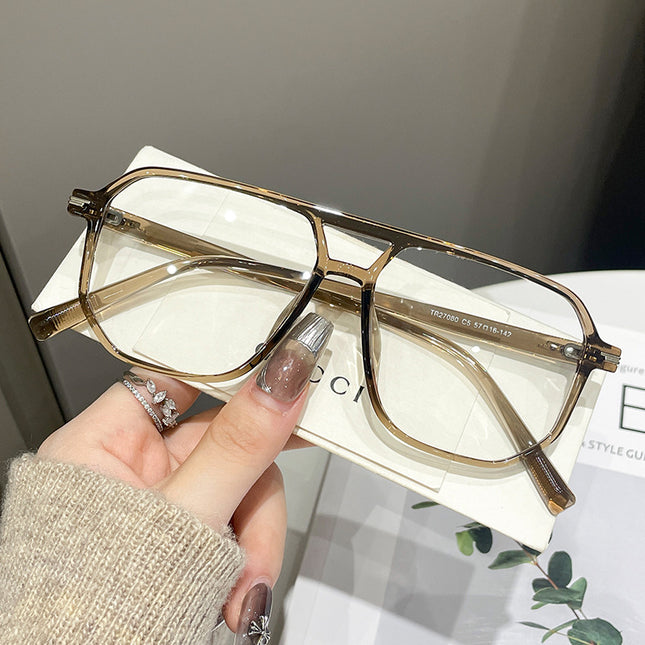 Vintage Women's Blue Light Blocking Glasses, Plain Frame, Chinese Trendy Style, Korean Style for Men, Anti-Radiation, Cross-Border Wholesale, New Fashionable Trendy Style