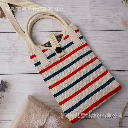 Girl's Heart-Shaped Knitted Crossbody Bag
