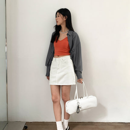 Love and Nancy Guangzhou Thirteen Lines Xia Original New A-Line Studded Leg-Lengthening Sexy Style Denim Skirt 22469