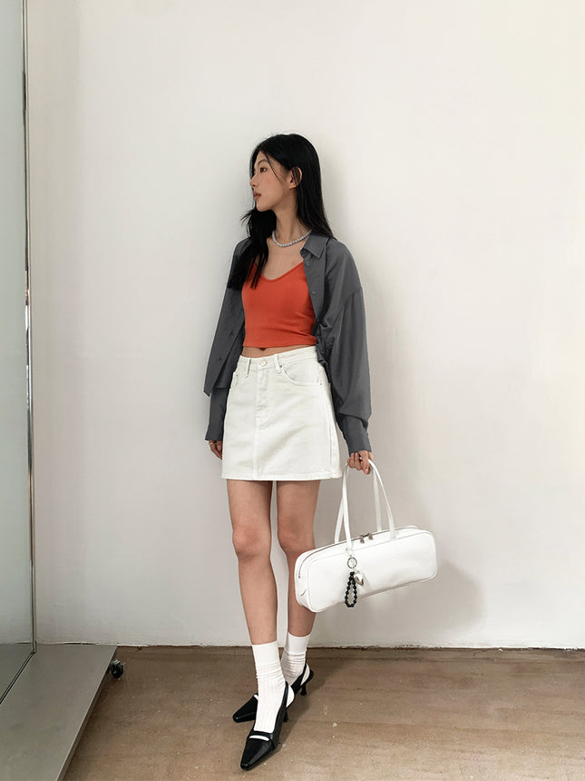 Love and Nancy Guangzhou Thirteen Lines Xia Original New A-Line Studded Leg-Lengthening Sexy Style Denim Skirt 22469