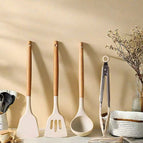 Wooden handle spatula (mini long handle)
