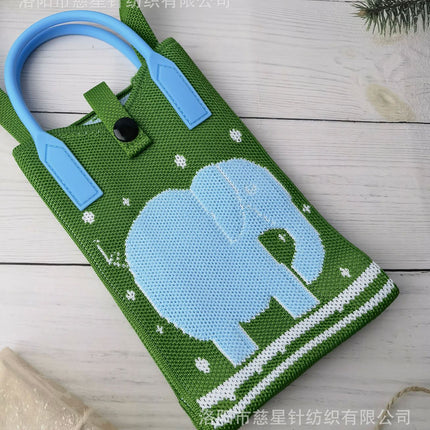 Girl's Heart-Shaped Knitted Crossbody Bag