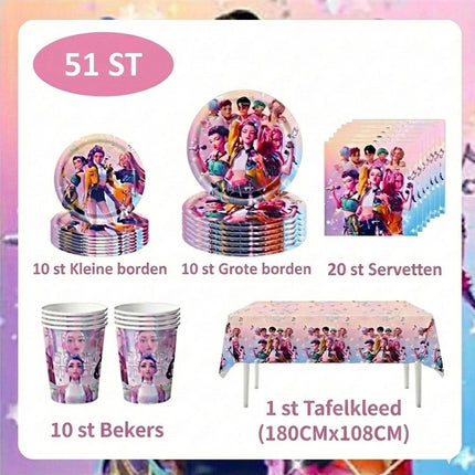 Amazon's New Pop Hunter Witch Group Theme Birthday Party Supplies Set Paper Plate Tissue Tablecloth Decoration
